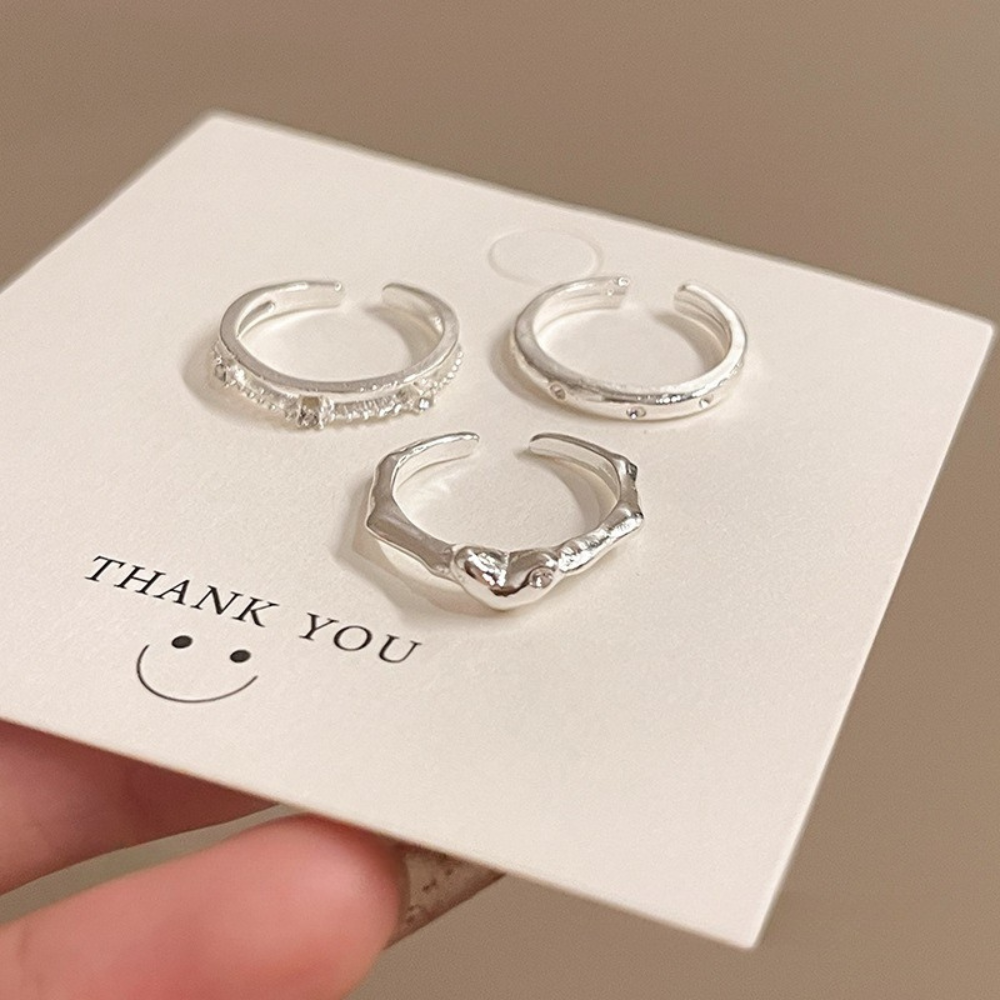 ハートモチーフリング3点セット