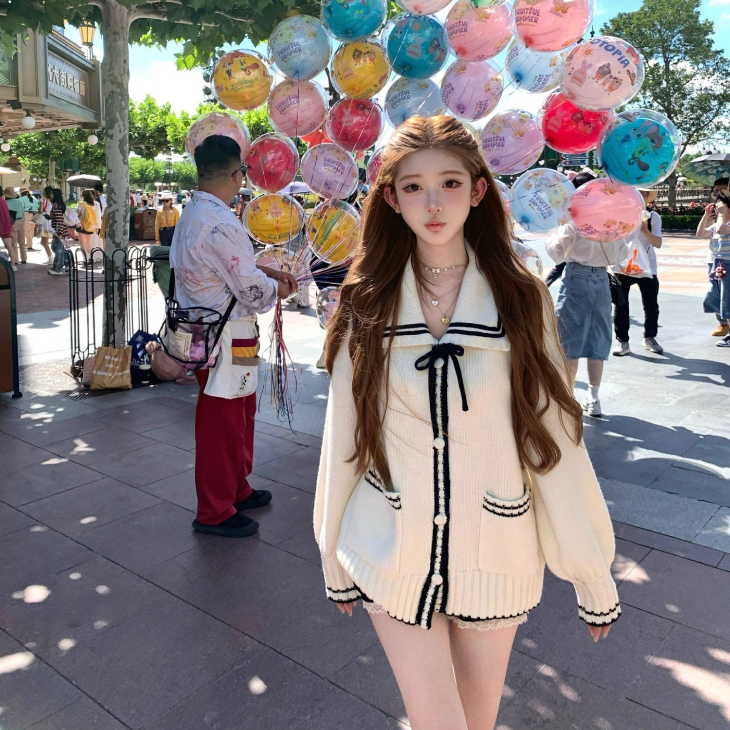 セーラーデザインニットカーディガン