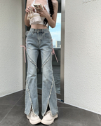 リボンカットフレアデニム