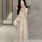 ふわりと軽やか｜ノースリーブ刺繍ワンピース