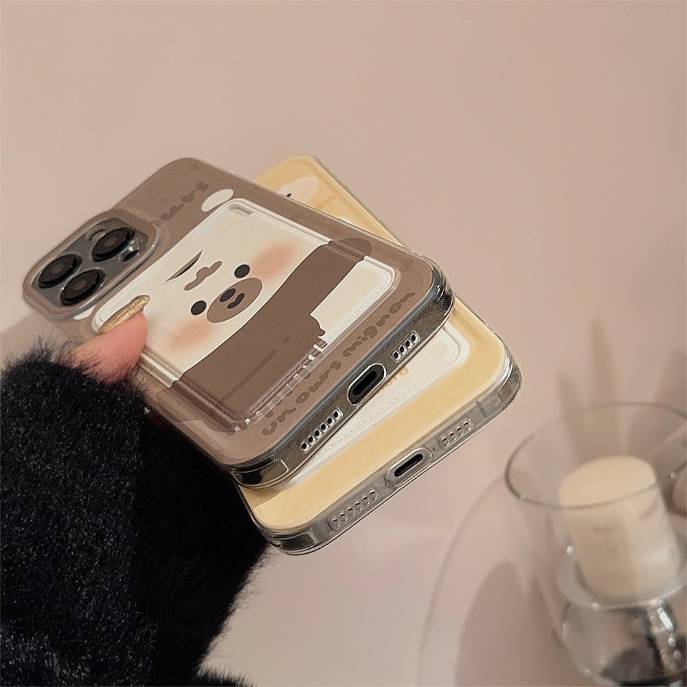 カードケース付き｜ふんわり癒しフェイスのiPhoneケース