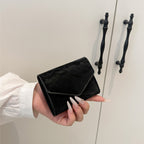 マーブル柄フラップ｜三つ折りミニ財布