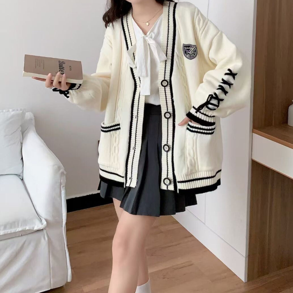 スクールライク｜ケーブル編みカーディガン