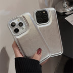 シルバーグロス｜レザー調iPhoneケース