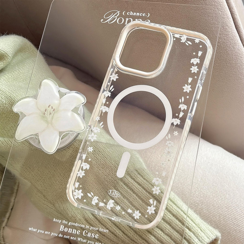 立体フラワー｜MagSafe対応iPhoneケース（スタンド付き）