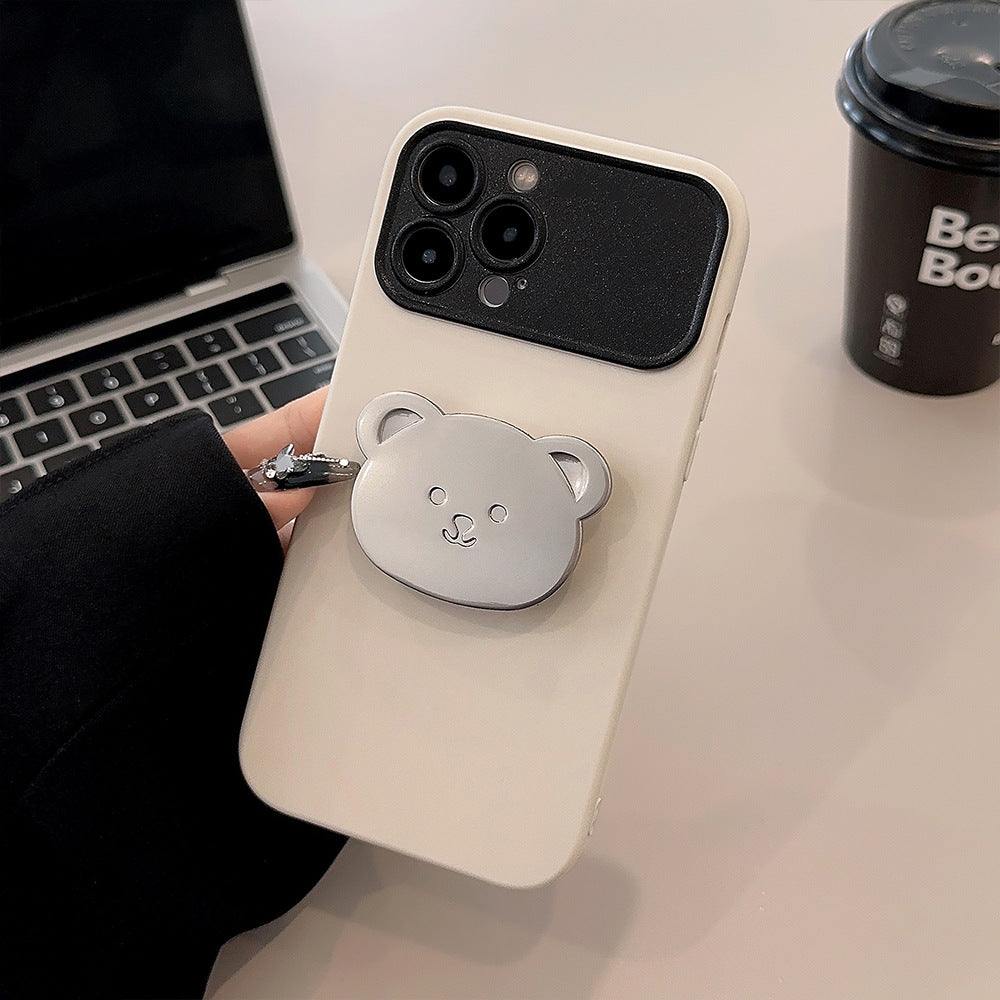くまフェイスメタルスタンド付き｜シンプルiPhoneケース