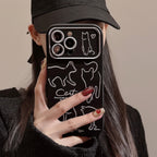 猫シルエット｜モノトーンiPhoneケース