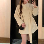 ゴールドボタンウールショートコート