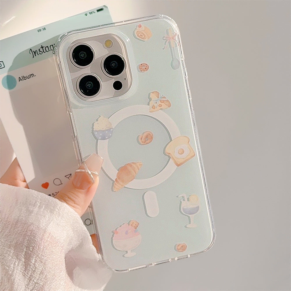 チーズケーキデザイン｜MagSafe対応クリアiPhoneケース（スタンド付き）
