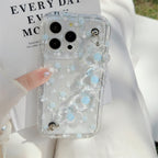 涼しげクリア｜お花ストラップ付きiPhoneケース