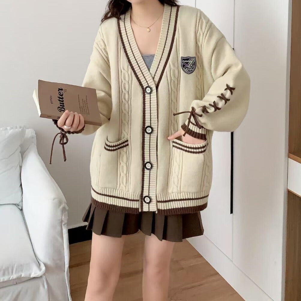 スクールライク｜ケーブル編みカーディガン