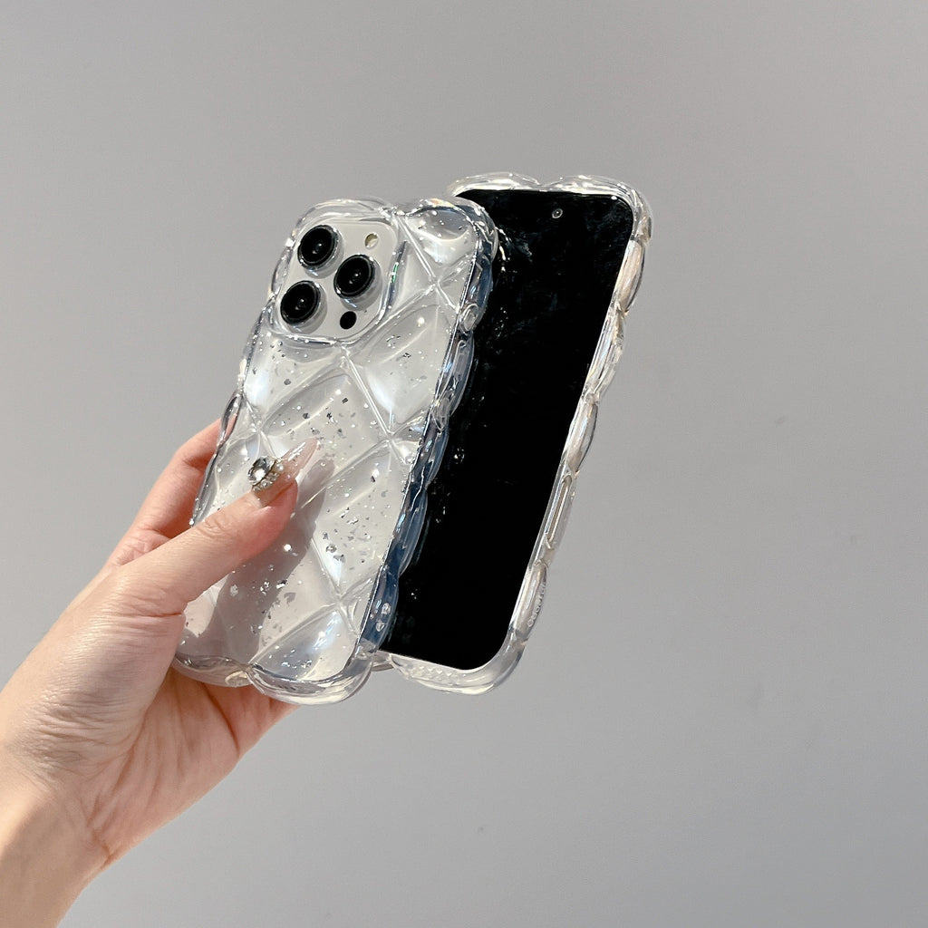 クリアキルティングラメiPhoneケース
