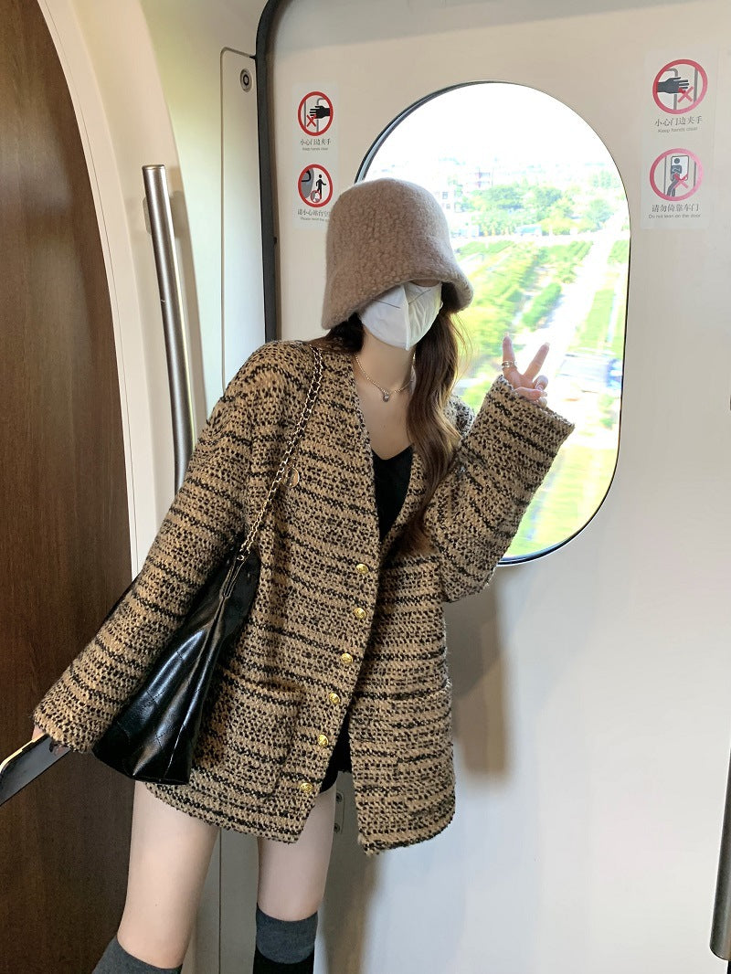 ツイードチェックオーバージャケット