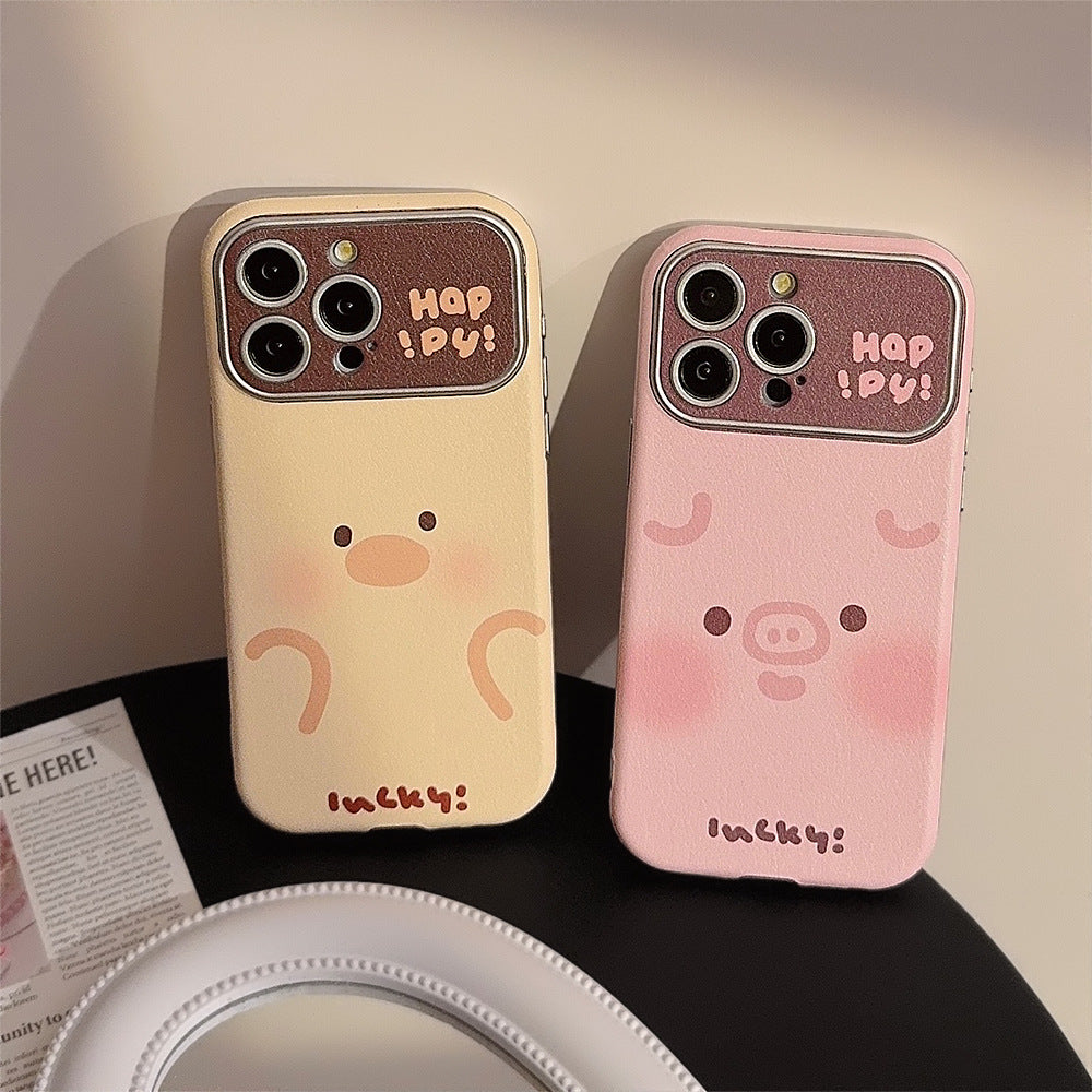 ゆるアニマルフェイス｜レザー調iPhoneケース