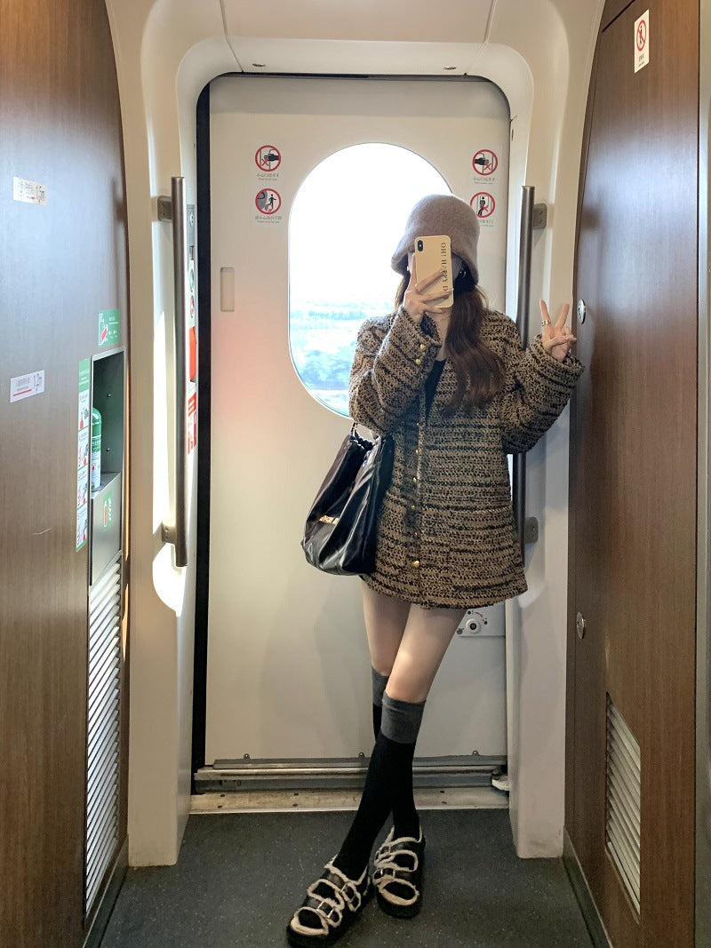 ツイードチェックオーバージャケット