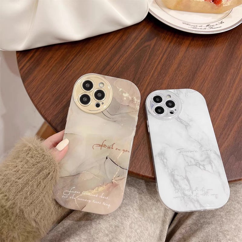 丸みフォルム×大理石マーブル｜高品質シリコンiPhoneケース