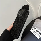 立体リボンチャーム｜ツイード調iPhoneケース