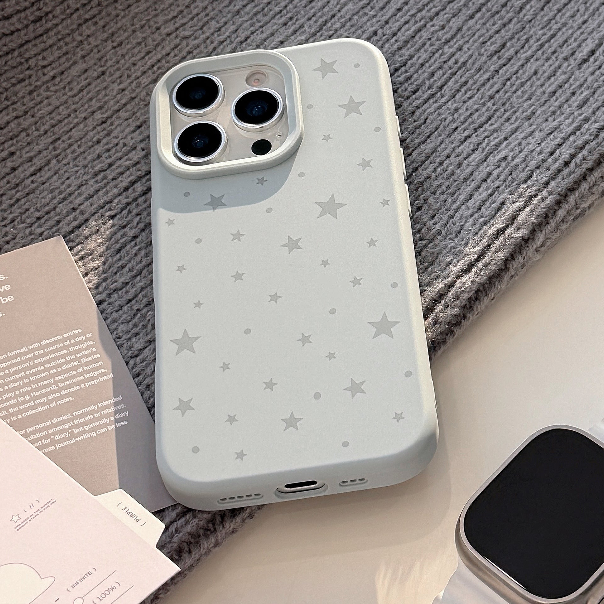 星柄マットデザイン｜シンプルiPhoneケース