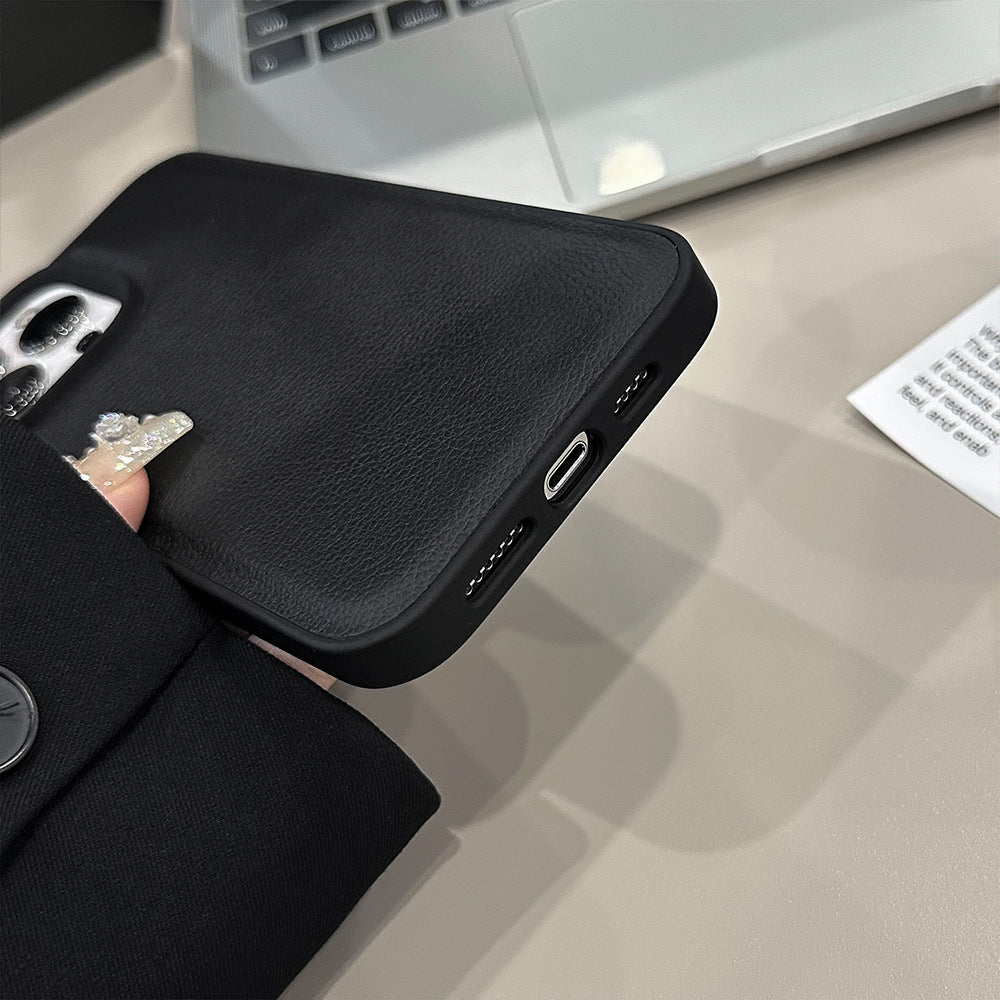 ミニマルデザイン｜レザー調ブラックケース