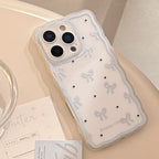 ゆるふわライン｜リボンとドットのiPhoneケース