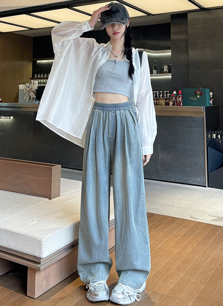 脚長シルエット｜ワイドデニムパンツ