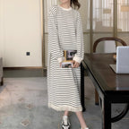 ラフかわボーダー｜フリンジ付きロングワンピース