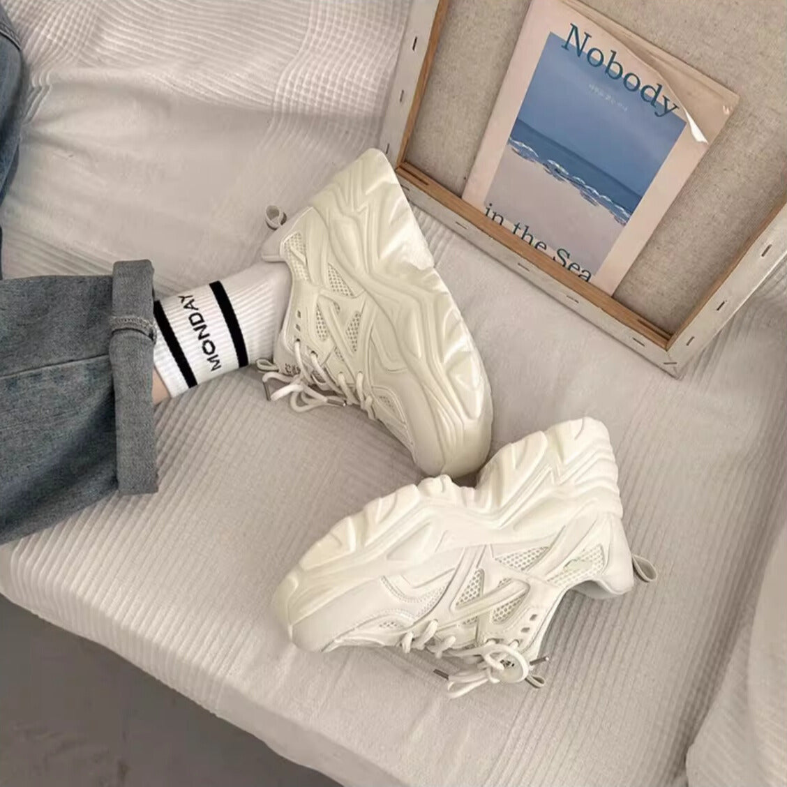 メッシュレイヤード｜ボリュームスニーカー