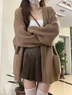 オーバーサイズリブニットカーディガン