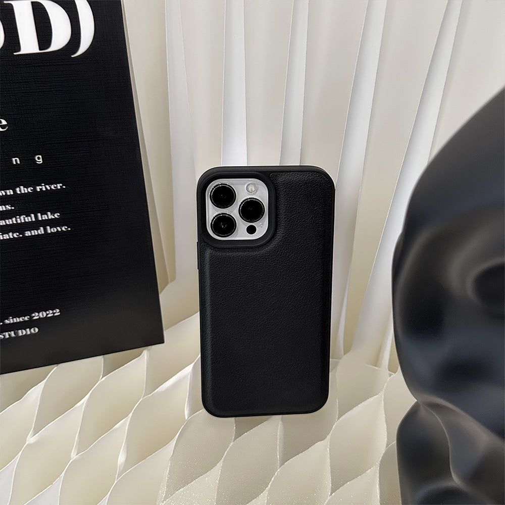 ミニマルデザイン｜レザー調ブラックケース