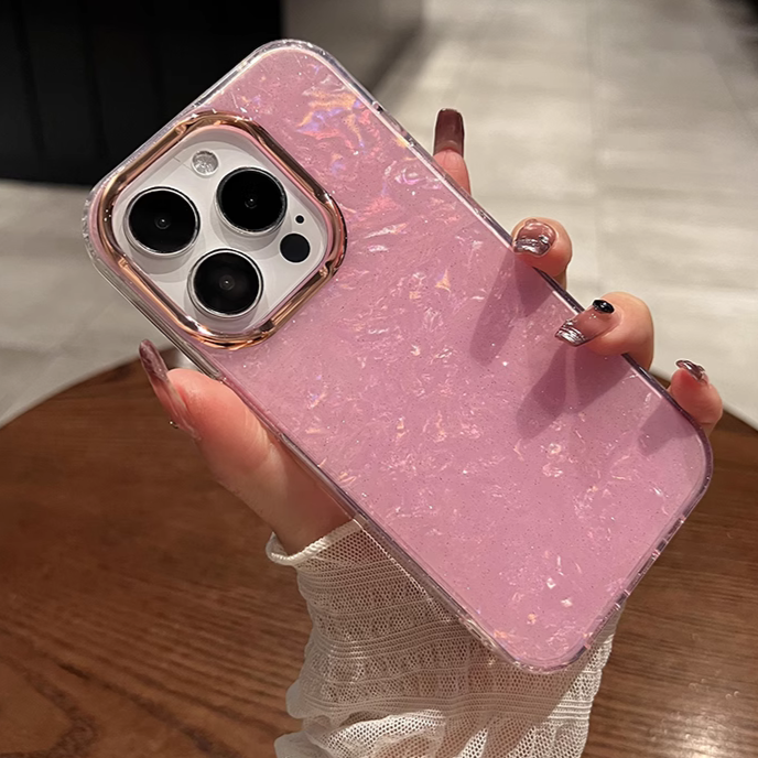 グリッターシェルフレームiPhoneケース