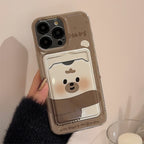 カードケース付き｜ふんわり癒しフェイスのiPhoneケース