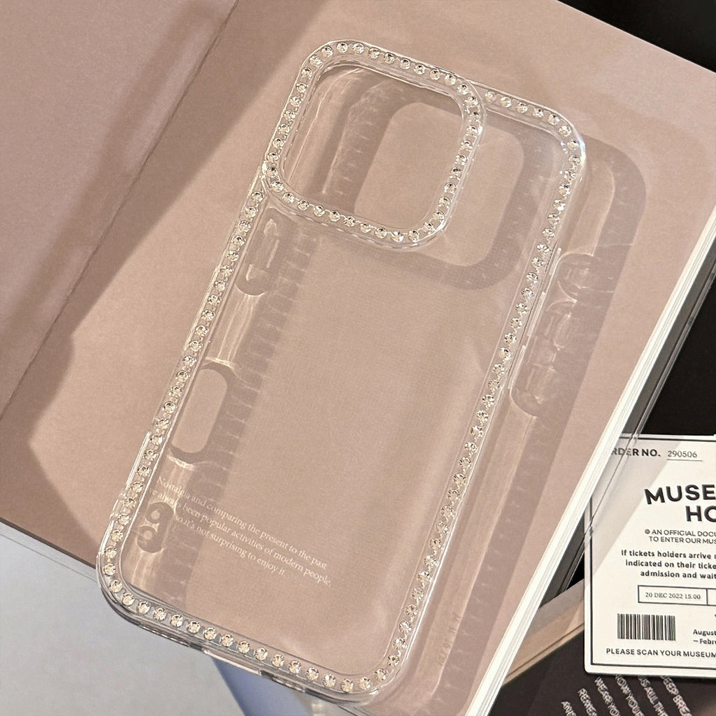 きらめくラインストーンフレーム｜クリアiPhoneケース