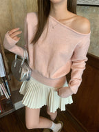 オフショルダー風｜ニットトップス
