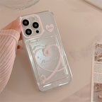 ハートリボン×クリアデザイン｜カード収納付きiPhoneケース