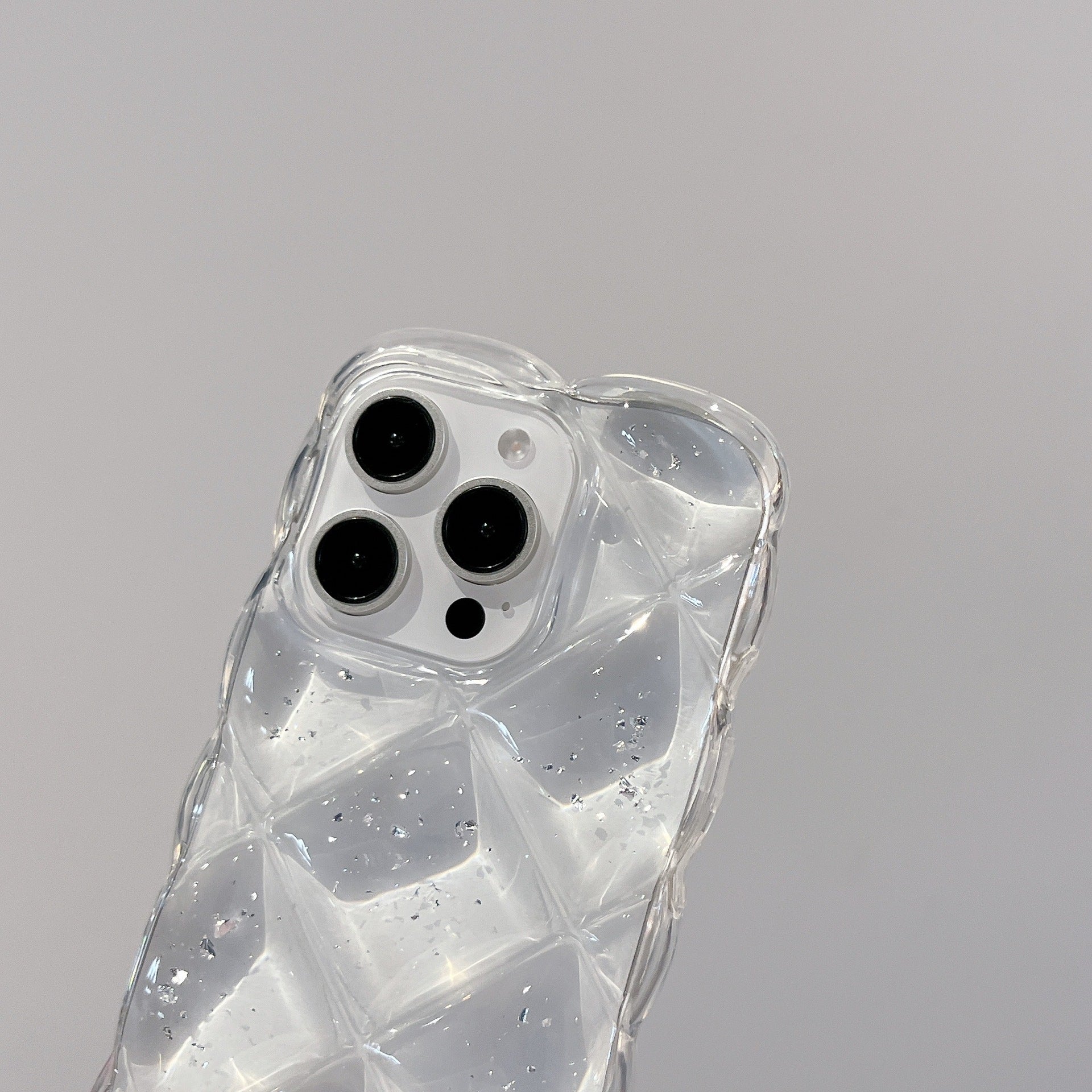 クリアキルティングラメiPhoneケース