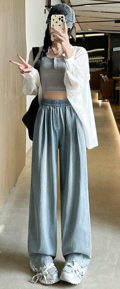 脚長シルエット｜ワイドデニムパンツ