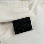 マーブル柄フラップ｜三つ折りミニ財布