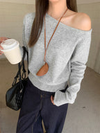 オフショルダー風｜ニットトップス