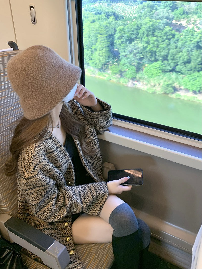 ツイードチェックオーバージャケット