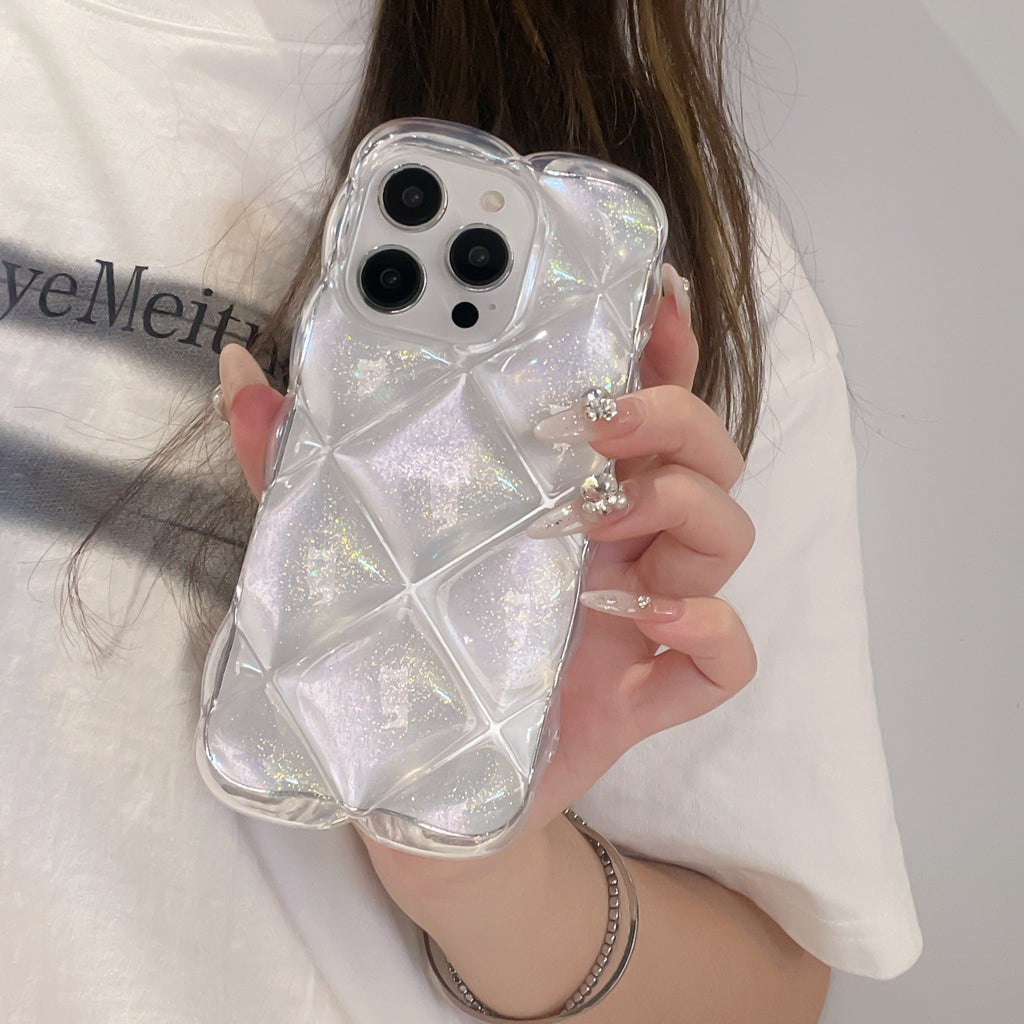 クリアキルティングラメiPhoneケース
