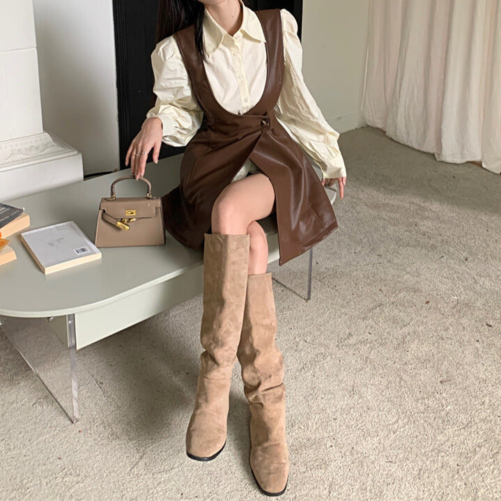 レイヤード風セット｜シャツ＆スカートワンピース