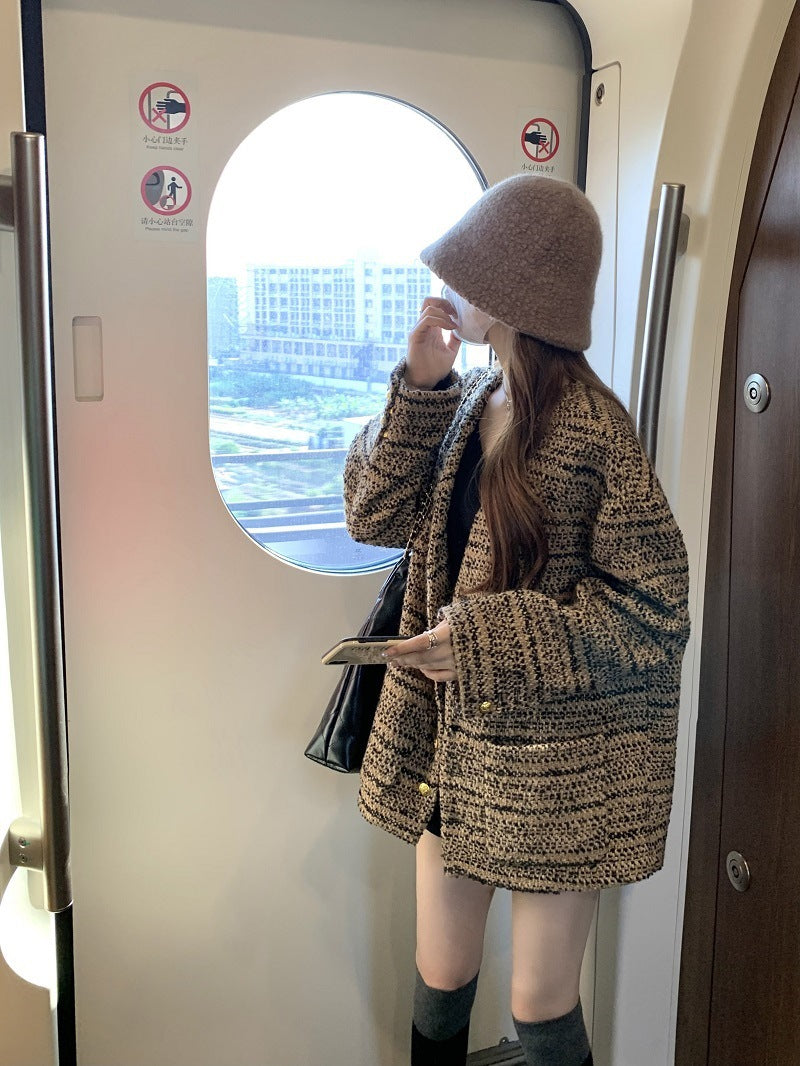 ツイードチェックオーバージャケット