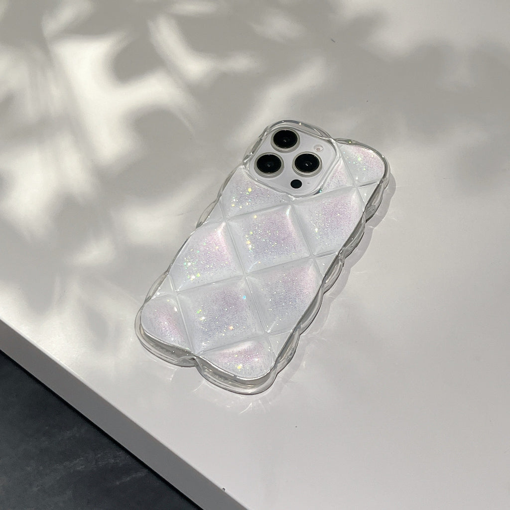 クリアキルティングラメiPhoneケース