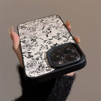 線画フラワー柄｜大人シックなiPhoneケース