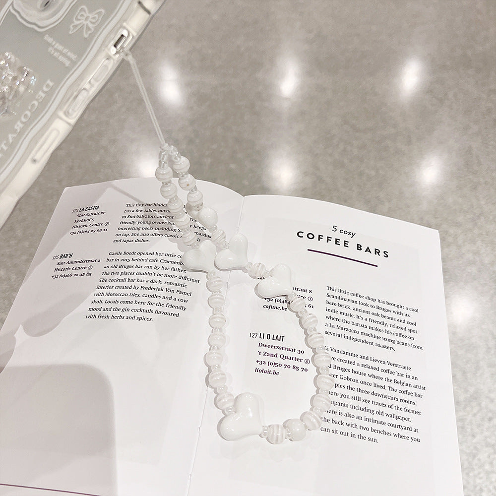 立体リボンチャーム付き｜波打ちフレームiPhoneケース