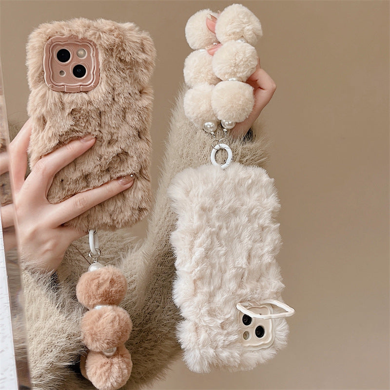 ファーパールチャームスタンドiPhoneケース