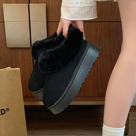 ボアショート厚底ムートンブーツ