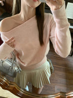 オフショルダー風｜ニットトップス