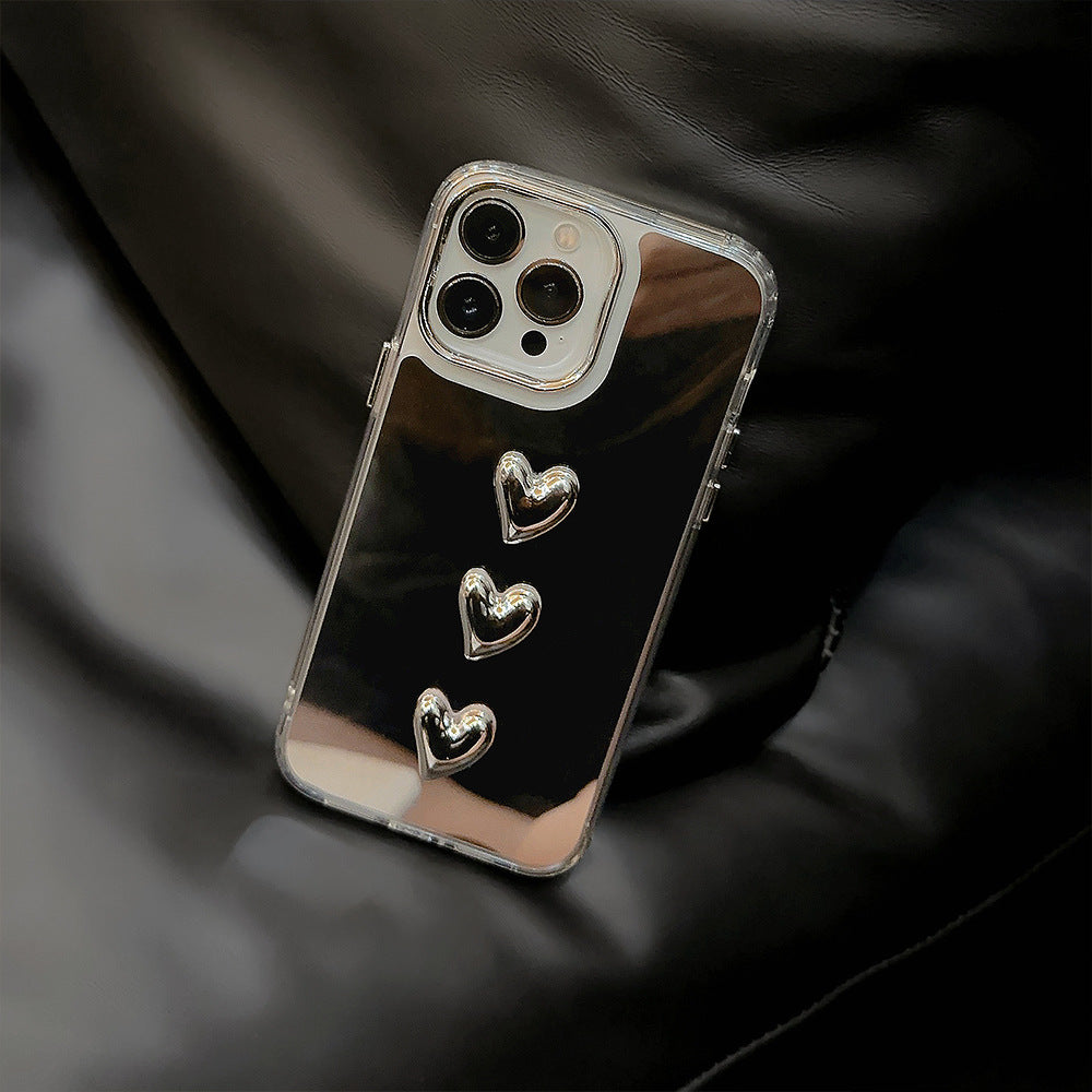立体トリプルハート｜ミラーiPhoneケース