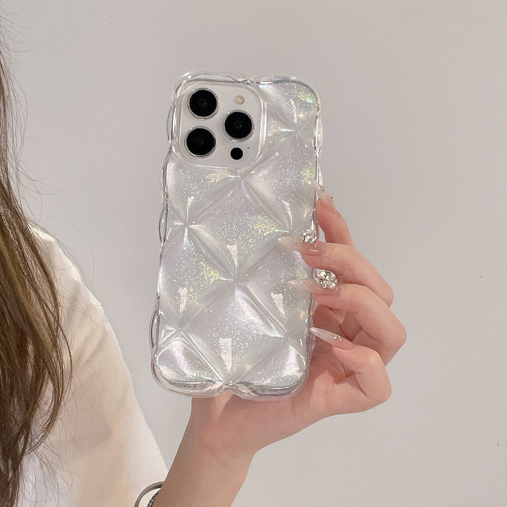 クリアキルティングラメiPhoneケース